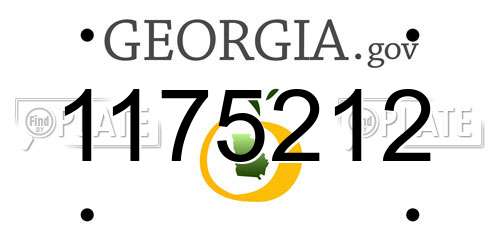 1175212 Georgia License Plate