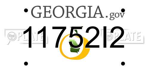 11752I2 Georgia License Plate