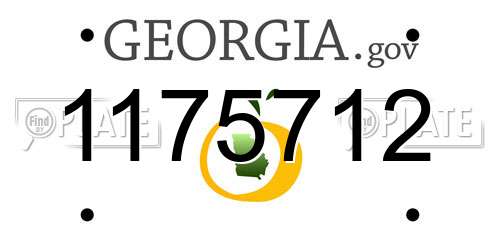 1175712 Georgia License Plate