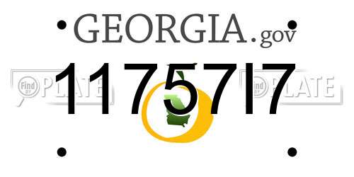 11757I7 Georgia License Plate