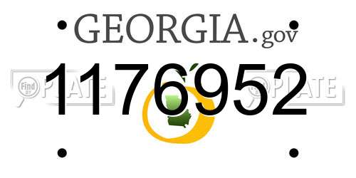 1176952 Georgia License Plate