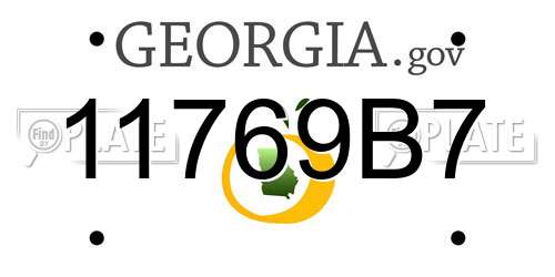 11769B7 Georgia License Plate