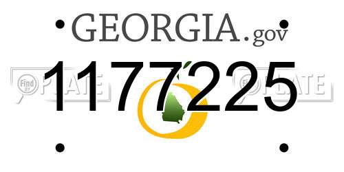 1177225 Georgia License Plate
