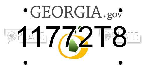 11772T8 Georgia License Plate