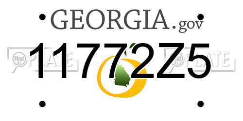 11772Z5 Georgia License Plate