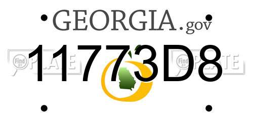 11773D8 Georgia License Plate