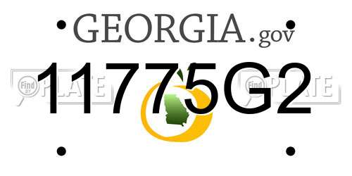 11775G2 Georgia License Plate