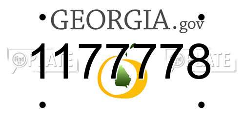 1177778 Georgia License Plate