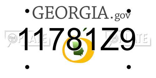 11781Z9 Georgia License Plate