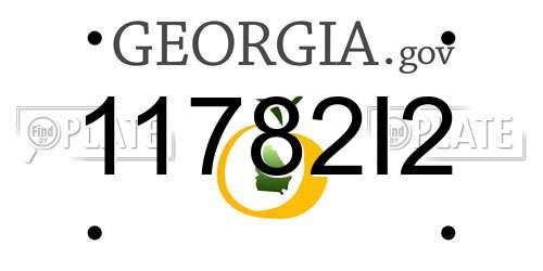 11782I2 Georgia License Plate