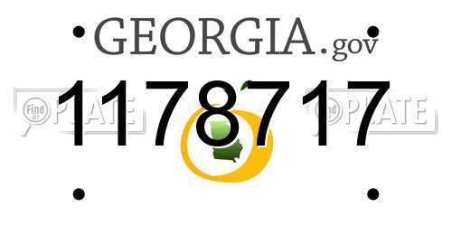 1178717 Georgia License Plate
