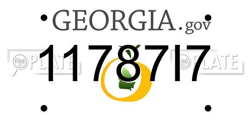 11787I7 Georgia License Plate