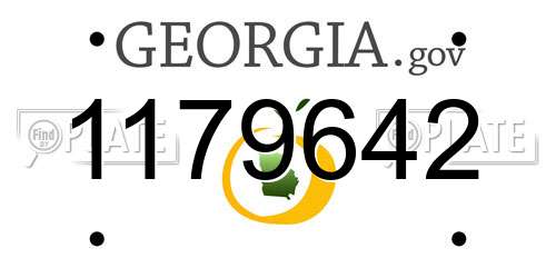1179642 Georgia License Plate