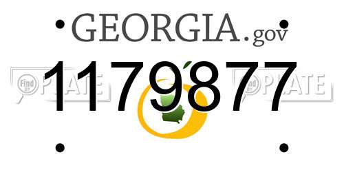 1179877 Georgia License Plate