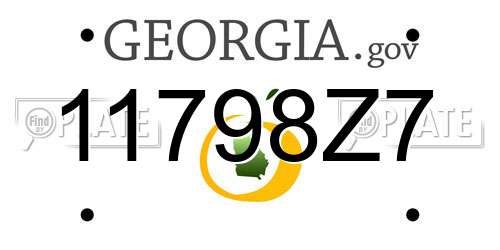 11798Z7 Georgia License Plate