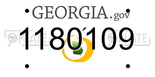 1180109 Georgia License Plate