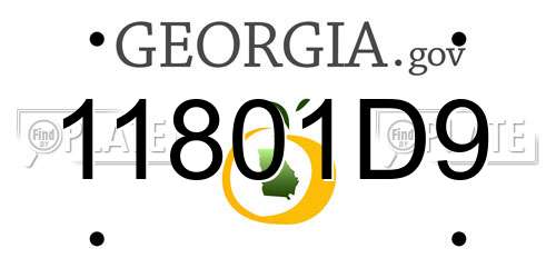 11801D9 Georgia License Plate