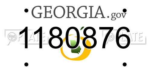 1180876 Georgia License Plate