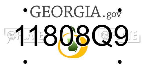 11808Q9 Georgia License Plate