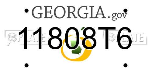 11808T6 Georgia License Plate