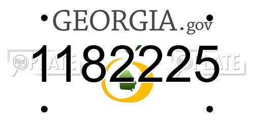 1182225 Georgia License Plate