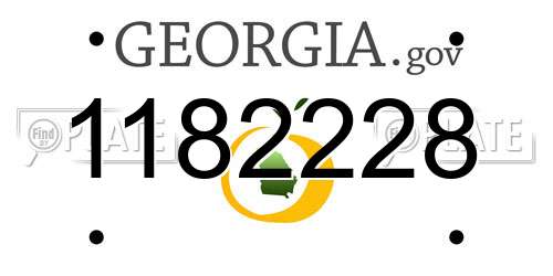 1182228 Georgia License Plate