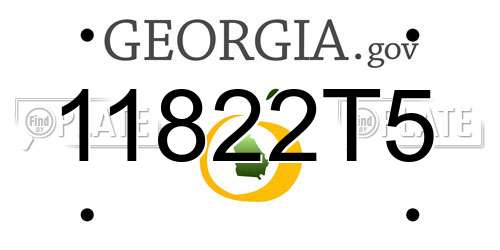 11822T5 Georgia License Plate