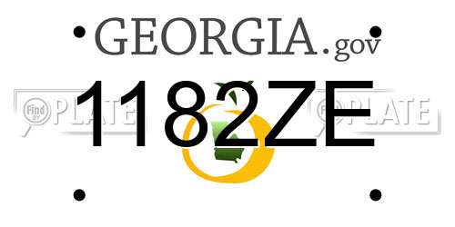 1182ZE Georgia License Plate