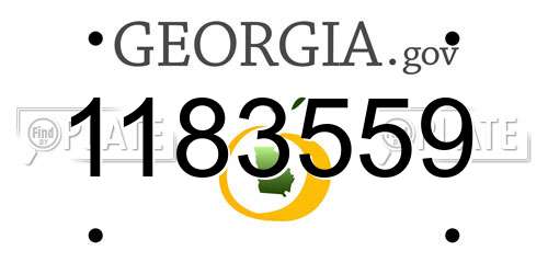 1183559 Georgia License Plate