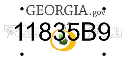 11835B9 Georgia License Plate