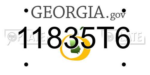 11835T6 Georgia License Plate