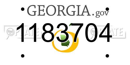1183704 Georgia License Plate