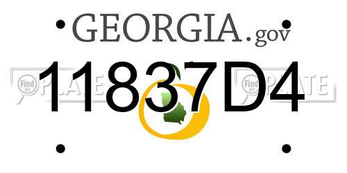 11837D4 Georgia License Plate