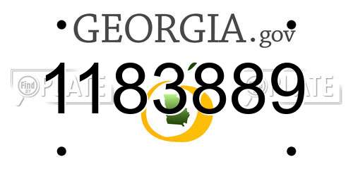 1183889 Georgia License Plate