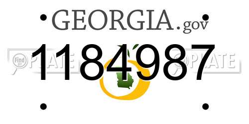 1184987 Georgia License Plate