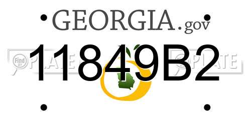 11849B2 Georgia License Plate
