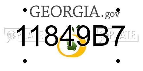 11849B7 Georgia License Plate