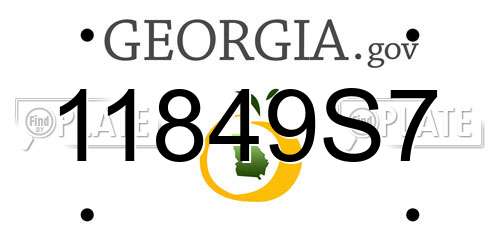 11849S7 Georgia License Plate