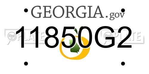 11850G2 Georgia License Plate