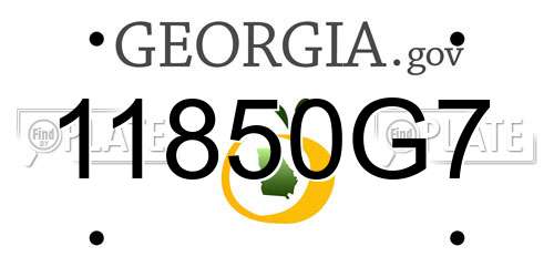 11850G7 Georgia License Plate