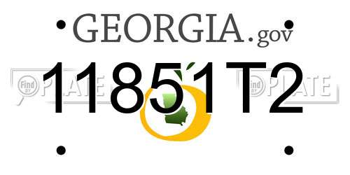 11851T2 Georgia License Plate