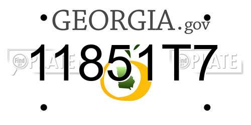 11851T7 Georgia License Plate