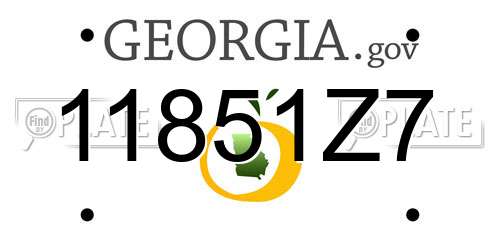 11851Z7 Georgia License Plate