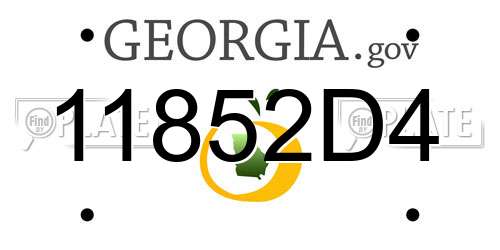 11852D4 Georgia License Plate