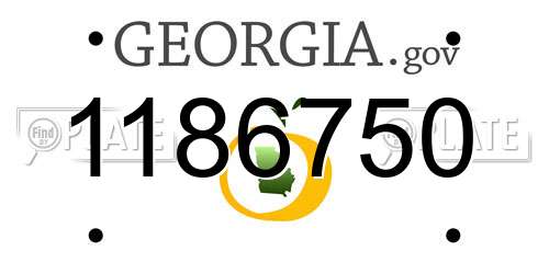 1186750 Georgia License Plate