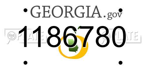 1186780 Georgia License Plate