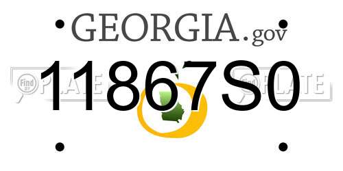 11867S0 Georgia License Plate