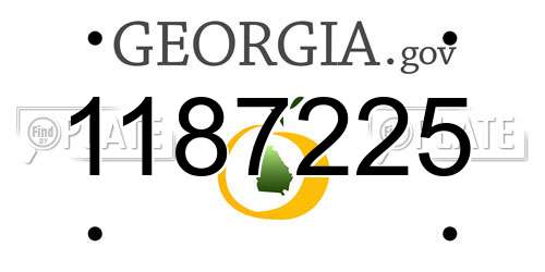 1187225 Georgia License Plate