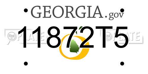 11872T5 Georgia License Plate