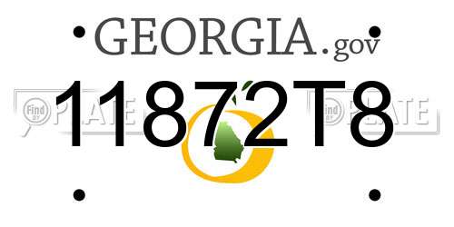 11872T8 Georgia License Plate